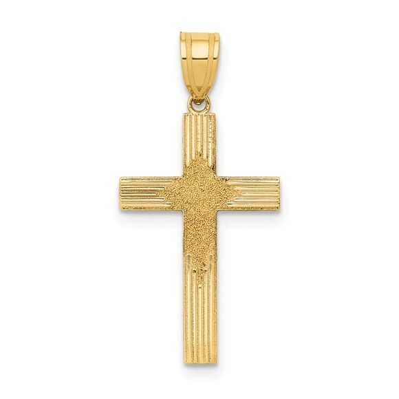 Kazi Luxury 14k Yellow Gold Laser Designed Cross